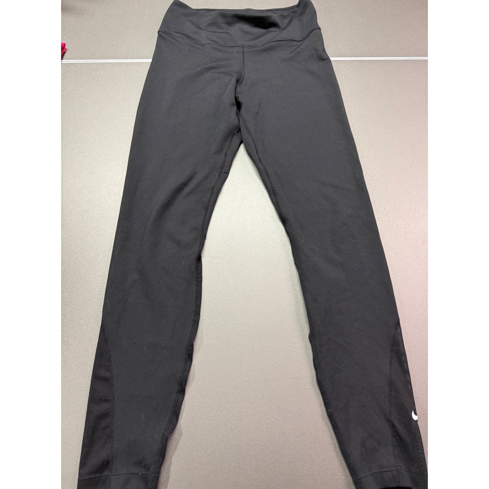 Nike Dri-FIT Womens Black Mesh Panel Training Leggings Size S RN56323